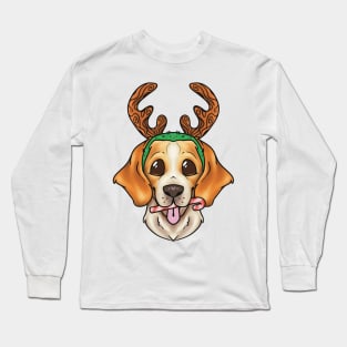 Christmas Beagle Dog Long Sleeve T-Shirt
